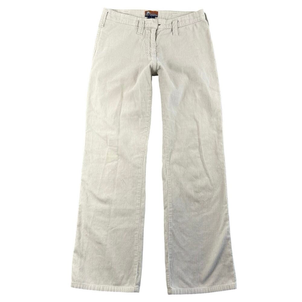 Vintage 90s Bulldog Ivory White Corduroy Pants Straight Leg 100% Cotton - 9